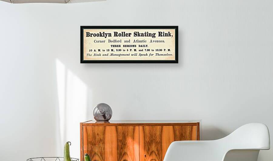 Late 1800s Brooklyn Roller Skating Rink Ad by Row One Brand