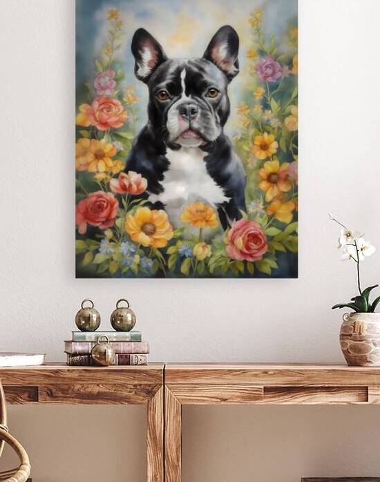 frenchie french bulldog portrait painting by Lumina Dream Studio