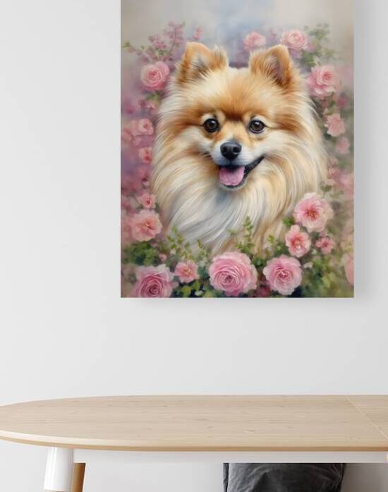 pomeranian dog wall art portrait painting by Lumina Dream Studio