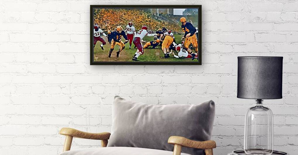 1949 Illinois vs. Wisconsin Football Art by Row One Brand