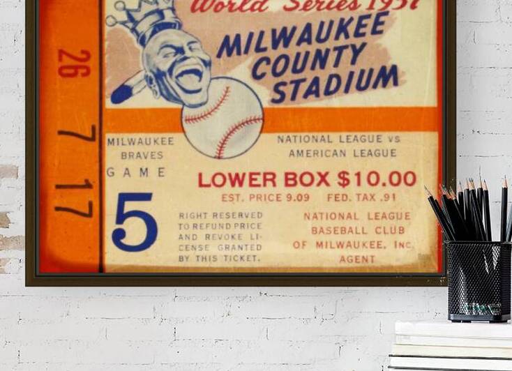 1957 World Series Ticket Viewfinder Art by Row One Brand