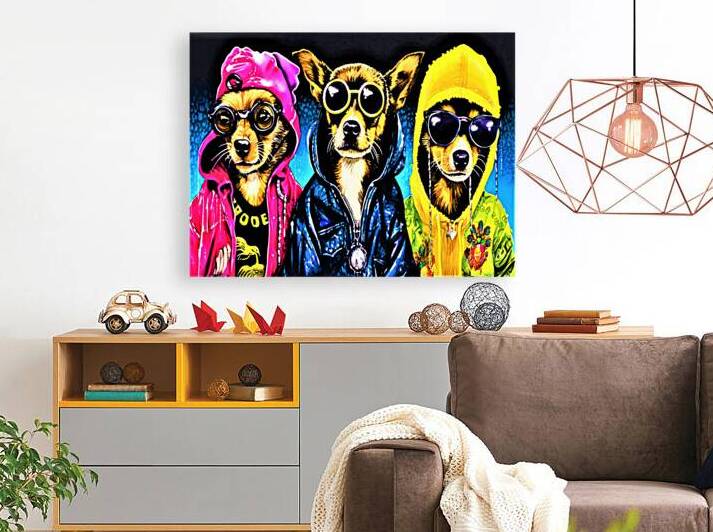 Gansta Chihuahua Trio by SykArt Designs