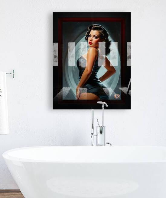 Caught By Surprise Captivating AI Concept Art Pin Up Girl Pulp Fiction Portrait by Xzendor7 by xzendor7