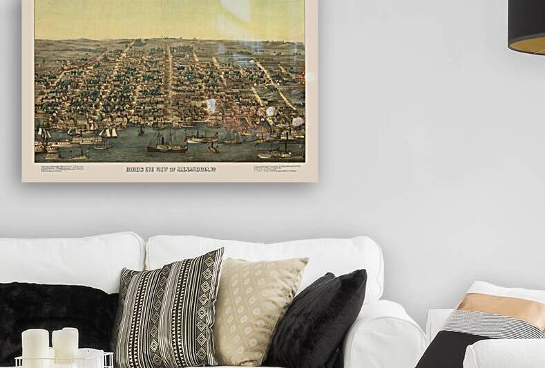 Restored birds eye view of street plan of Alexandria VA 1863 by Steve Heap