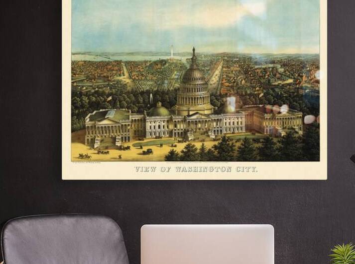 Low-angle birds-eye view of central Washington DC from 1871 by Steve Heap