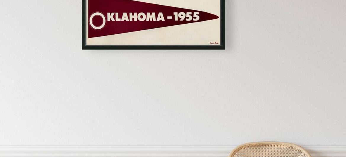 1955 oklahoma sooners pennant art by Row One Brand