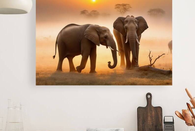 family of African elephants walking by Joaquin Corbalan