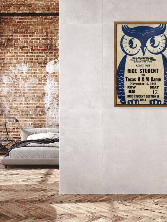 1949 rice football ticket art  by Row One Brand