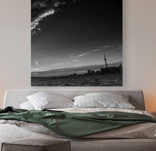 toronto skyline lake ontario shore  square 419 On by Black And White