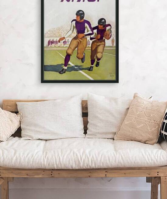 vintage nyu football art remix  by Row One Brand