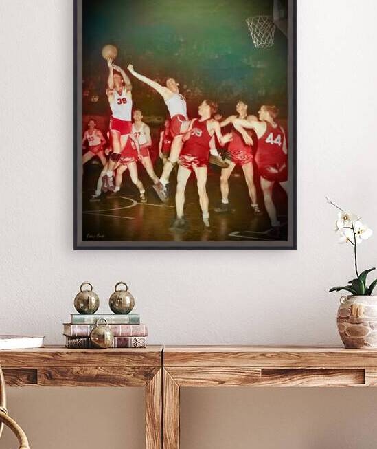 vintage houston indiana basketball art by Row One Brand