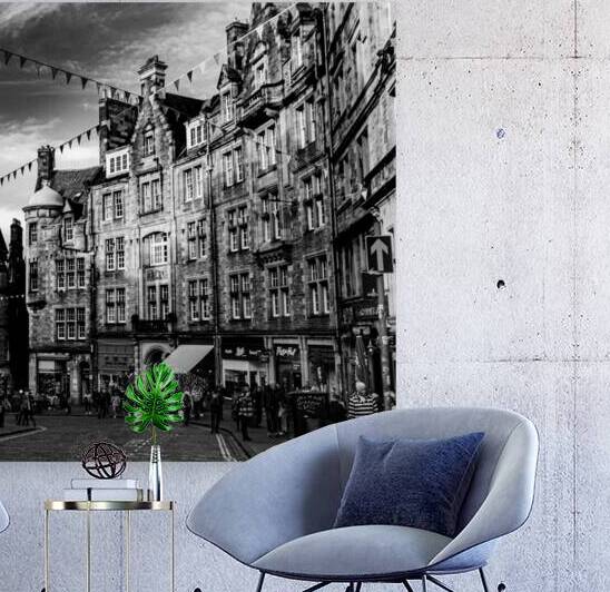 cockburn street old town edinburgh  square 4671 C by Black And White