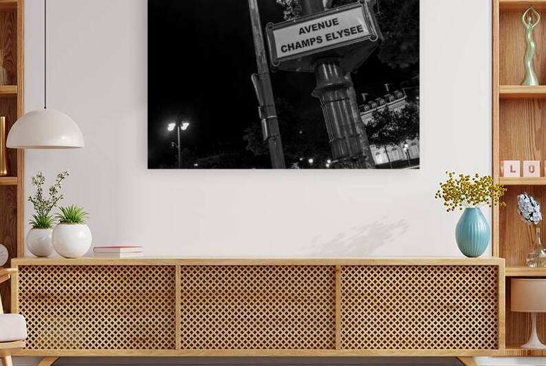 avenue champs elysee lamp post  horizontal 2443 E by Black And White