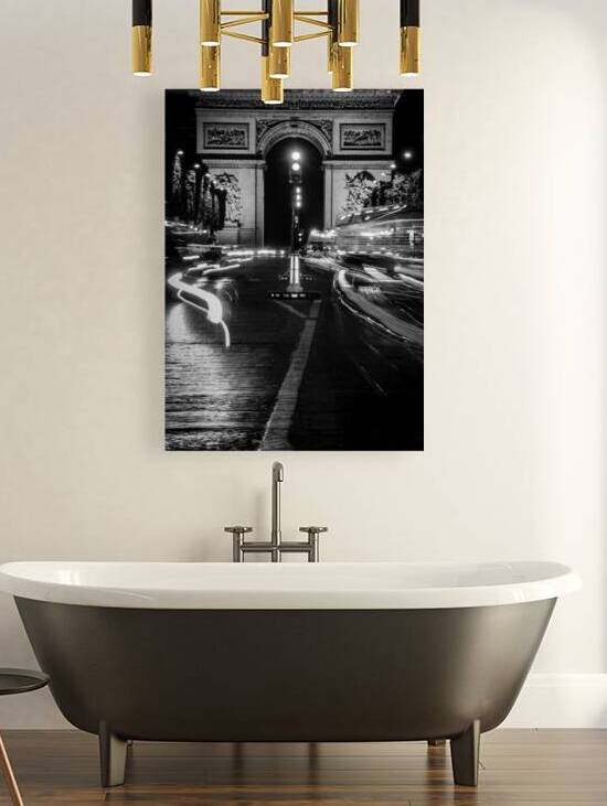 arc de triomphe from george v metro stop  vertica by Black And White