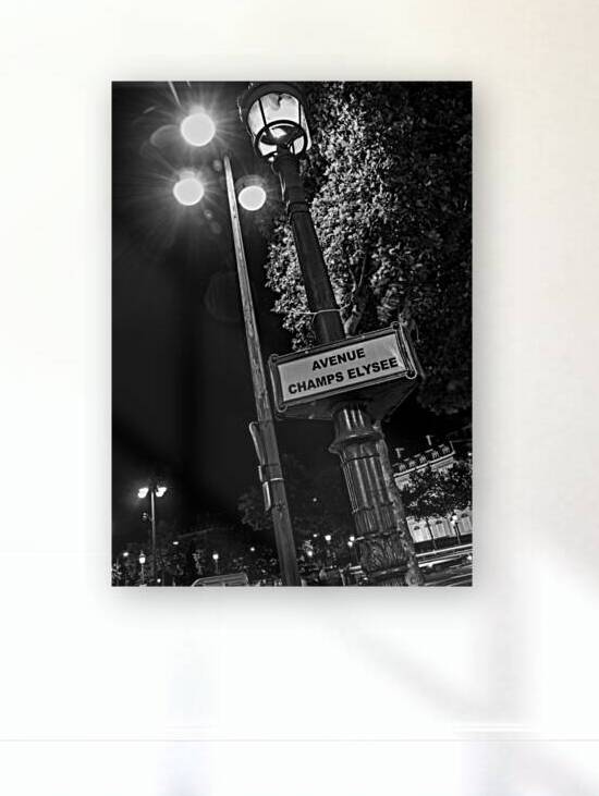 avenue champs elysee lamp post  vertical 2443 Ely by Black And White