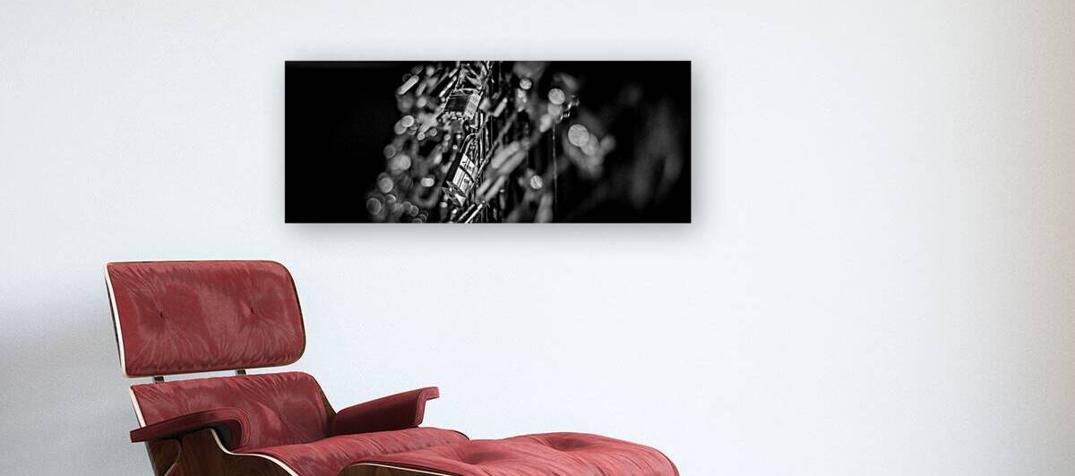 paris love locks at night  panoramic 2484 Jevelle by Black And White