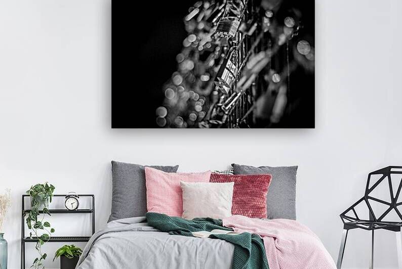 paris love locks at night  horizontal 2484 Jevell by Black And White