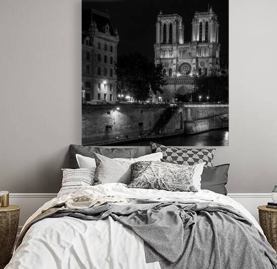 notre dame de paris at night  square 2458 Notre 1 by Black And White