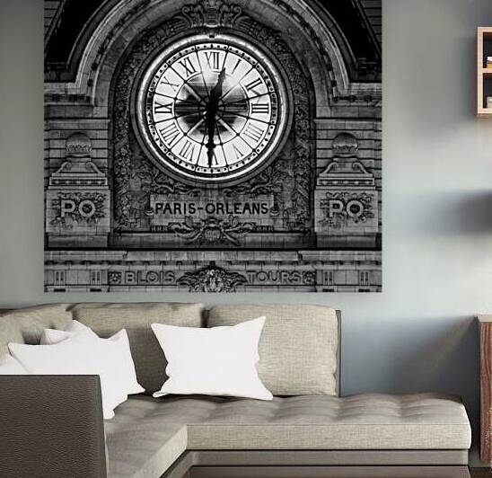 paris orleans clock musee d orsay  square 2461 Po by Black And White