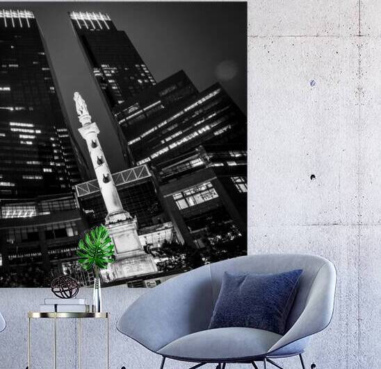 columbus circle at night  square 1421 Columbus 13 by Black And White