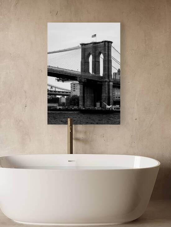 brooklyn bridge from manhattan  vertical 1430 Dub by Black And White