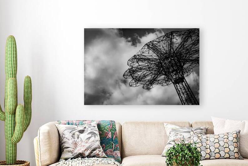 coney island parachute ride  horizontal 373 Parac by Black And White