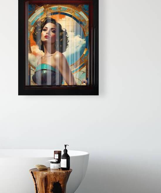 The Clouds Define Her Captivating AI Concept Pulp Fiction Retro Art Portrait by Xzendor7 by xzendor7