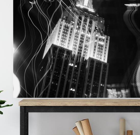 top empire state building  square 385 Swirl 13k.j by Black And White