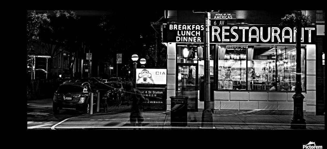 waverly restaurant 6th avenue  panoramic 1522 Wav by Black And White