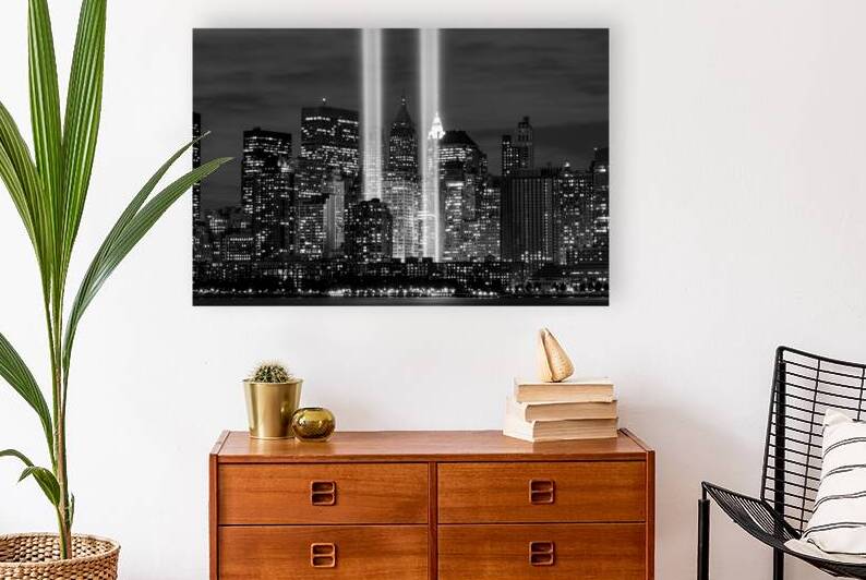 tribute in light lower manhattan september 11  ho by Black And White