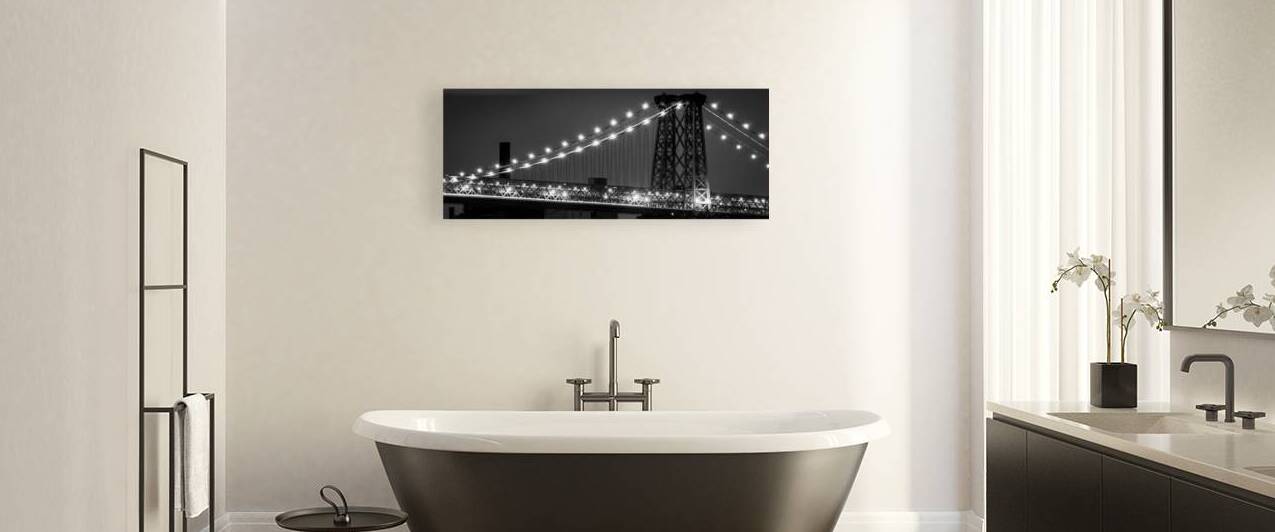 williamsburg bridge at night  panoramic 1524 Will by Black And White