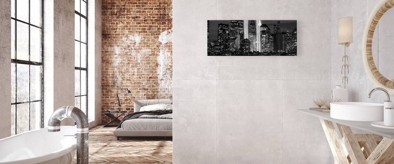 tribute in light lower manhattan september 11  pa by Black And White