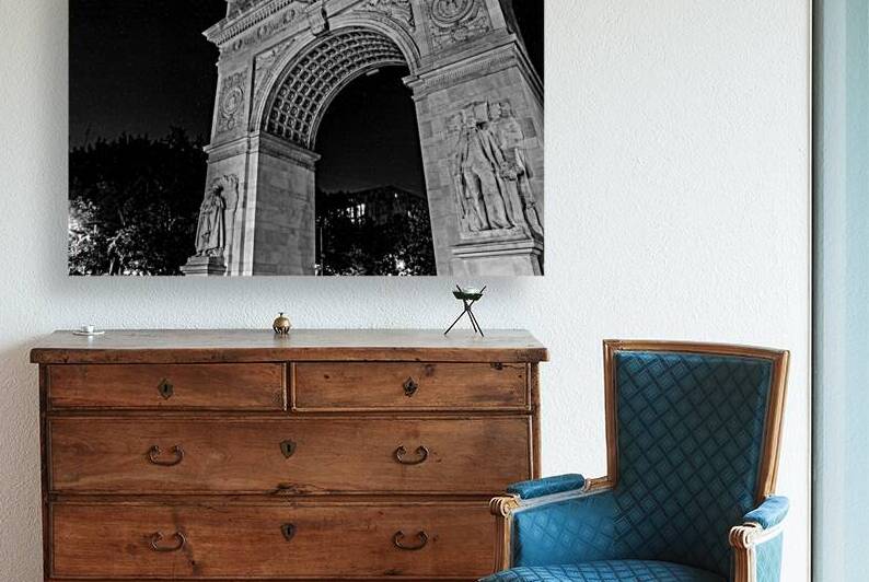 washington square arch greenwich village  horizon by Black And White