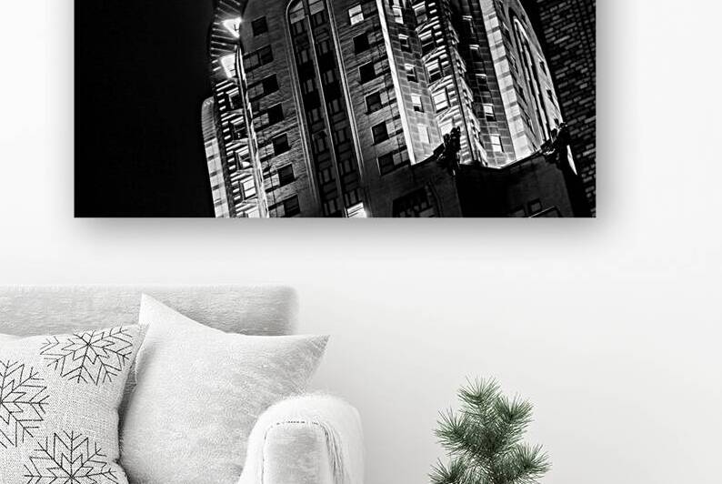 top chrysler building at night  horizontal 352 Ch by Black And White