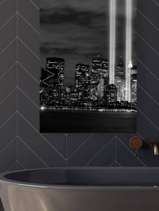 tribute in lights ground zero  vertical 1517 Vall by Black And White