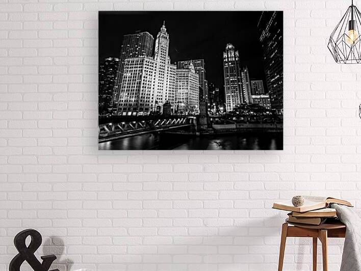 michigan avenue at night  horizontal 1182 Avenue by Black And White