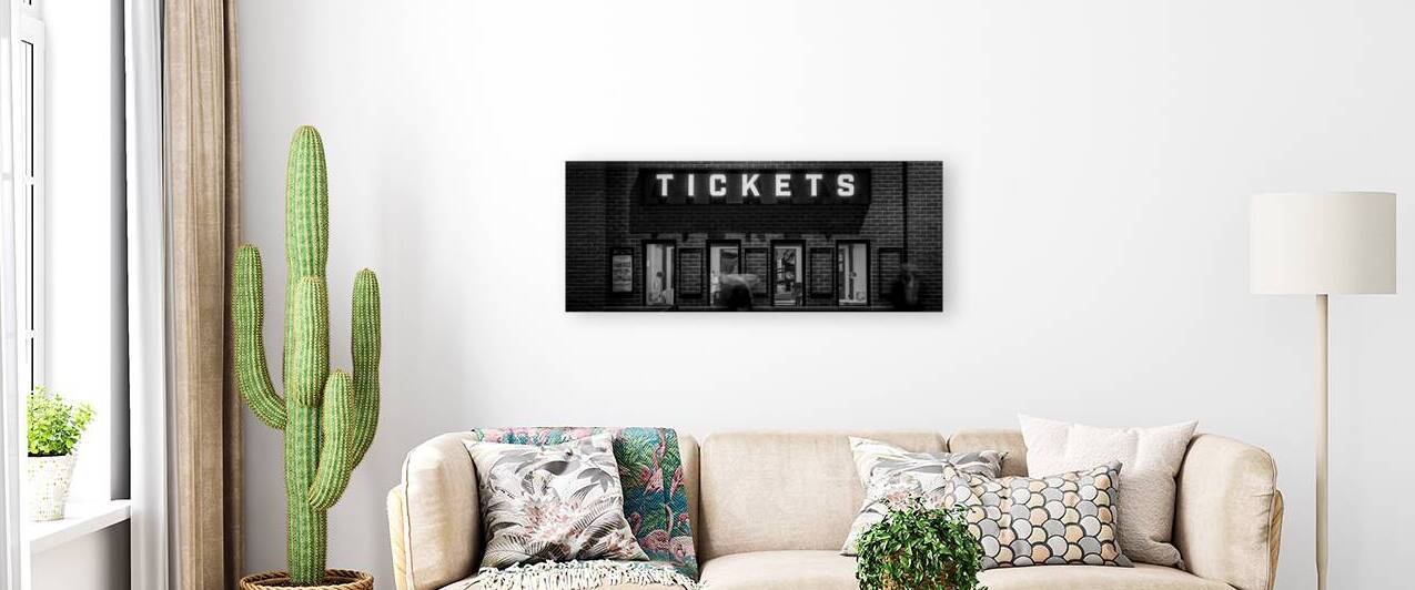 wrigley field ticket window at night  panoramic 3 by Black And White