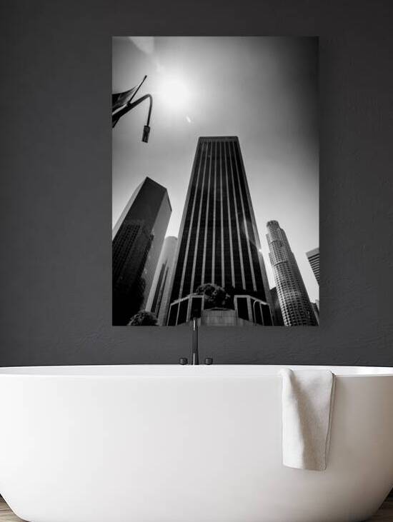 BOA building US bank buildings downtown LA  verti by Black And White