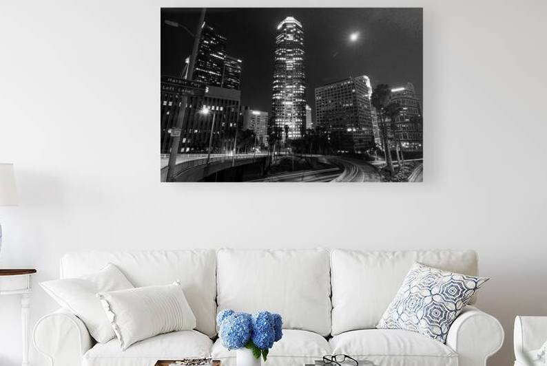 6th street at the 110 downtown la skyline at nigh 1708173690.7742 by Black And White