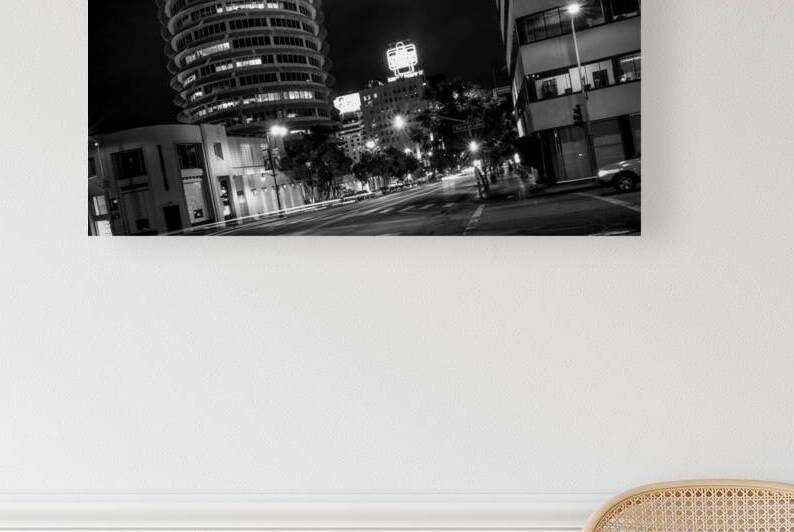 capitol records tower at night  horizontal 2609 R by Black And White