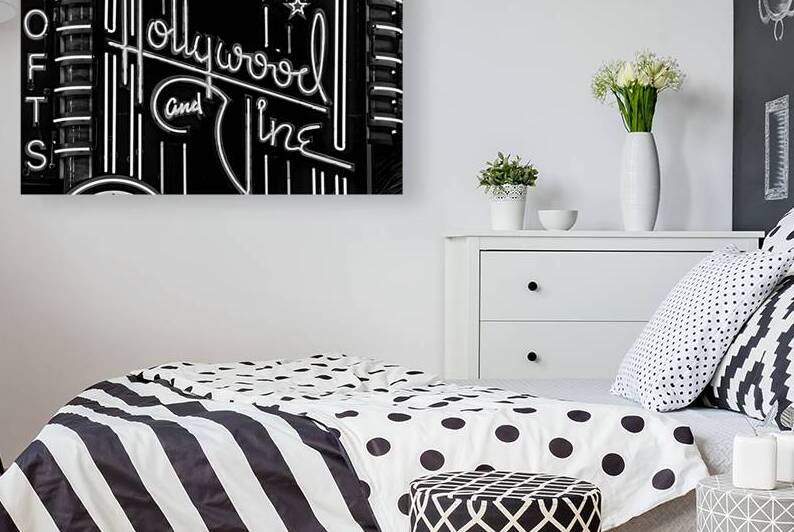 hollywood and vine neon sign  horizontal 2614 Vin by Black And White