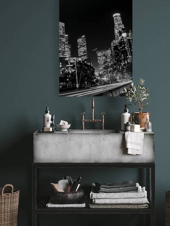 los angeles skyline us bank building bank america by Black And White