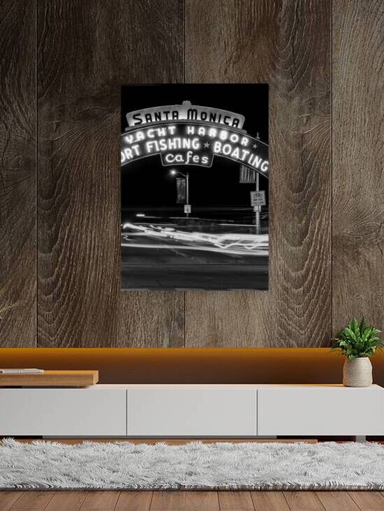 santa monica pier at night  vertical 221 Monica 1 by Black And White