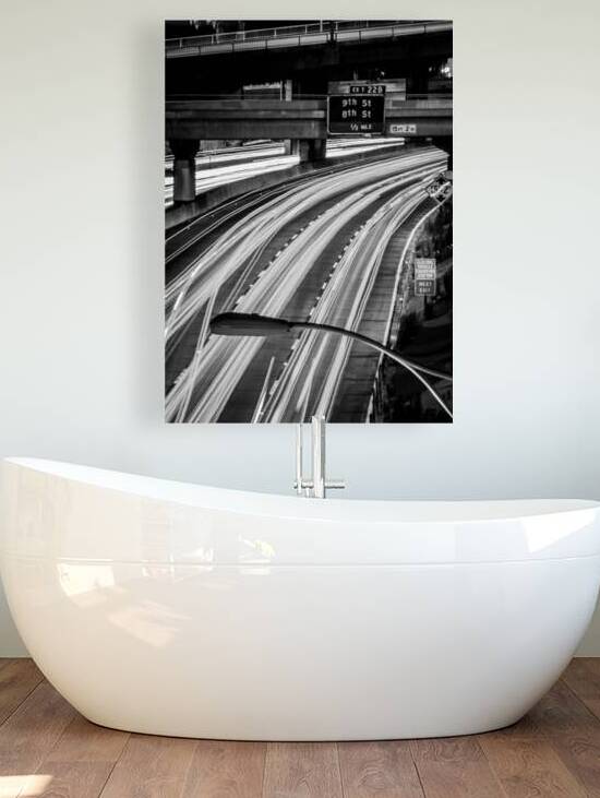 the 110 freeway downtown los angeles  vertical 21 by Black And White