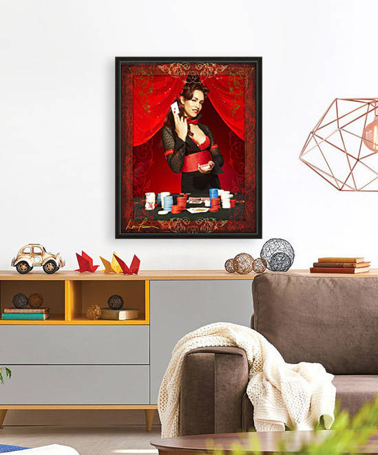 Lou Freeman©  Vintage Pin Up Girl  Card Dealer by Lou Freeman