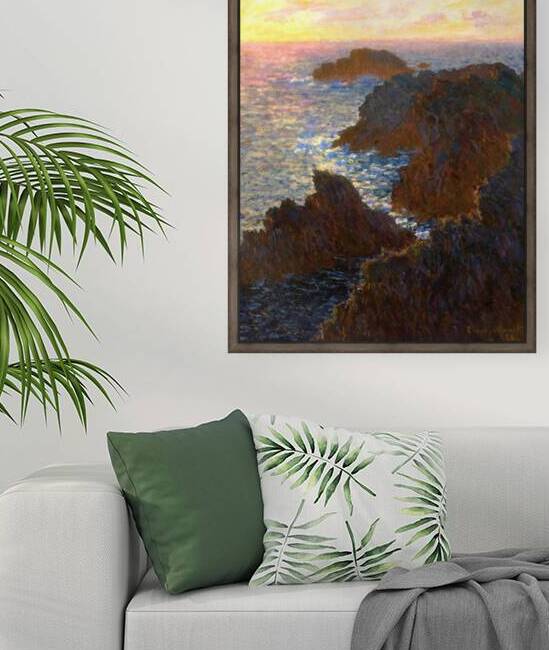 monet art rocks at belle isle 1886 by Row One Brand