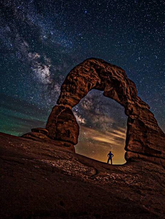Delicate Arch Milky Way by Geoffrey Prior