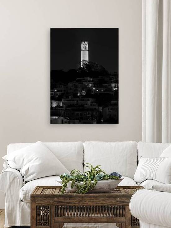 coit tower from russian hill  vertical 494 Coit 1 by Black And White