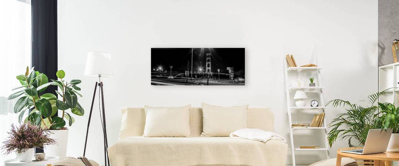 golden gate bridge at night  panoramic 4524 North by Black And White