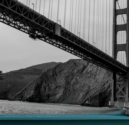 golden gate bridge  square 4523 Kirby 13k by Black And White